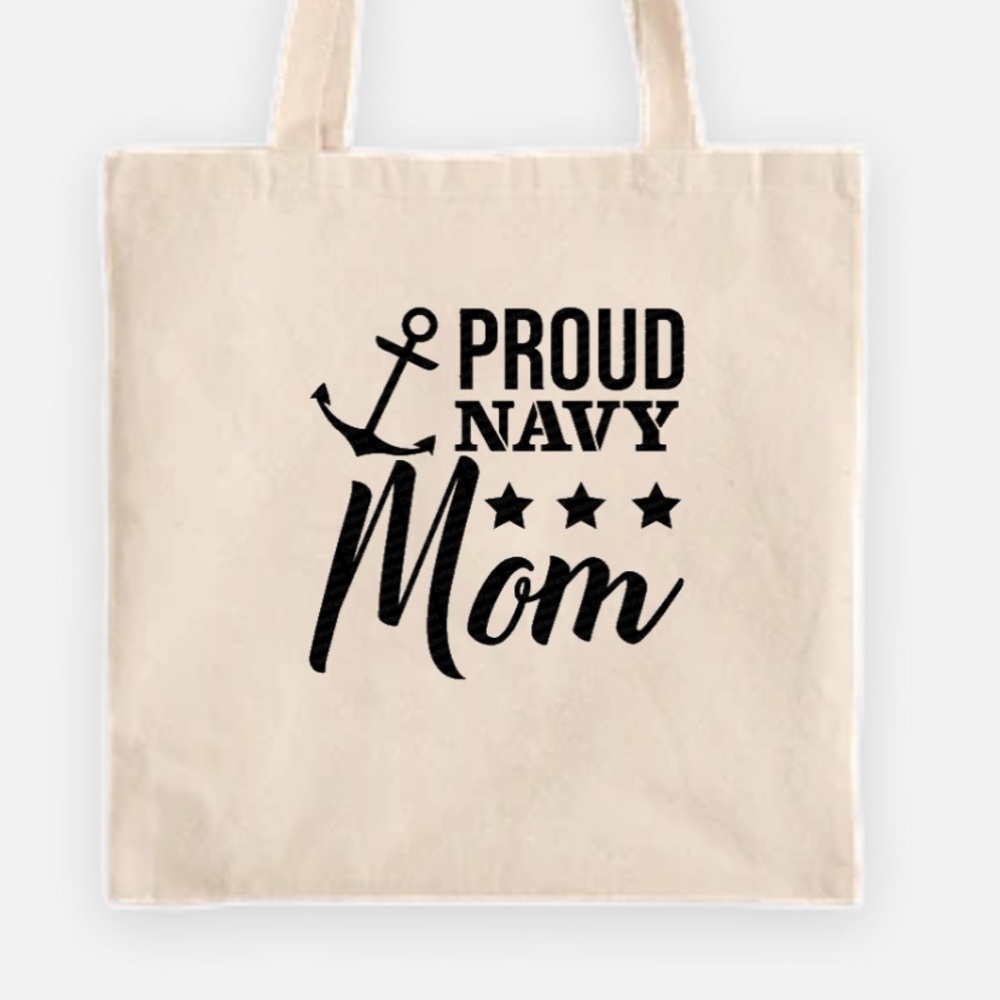 Proud Navy Mom tote bag